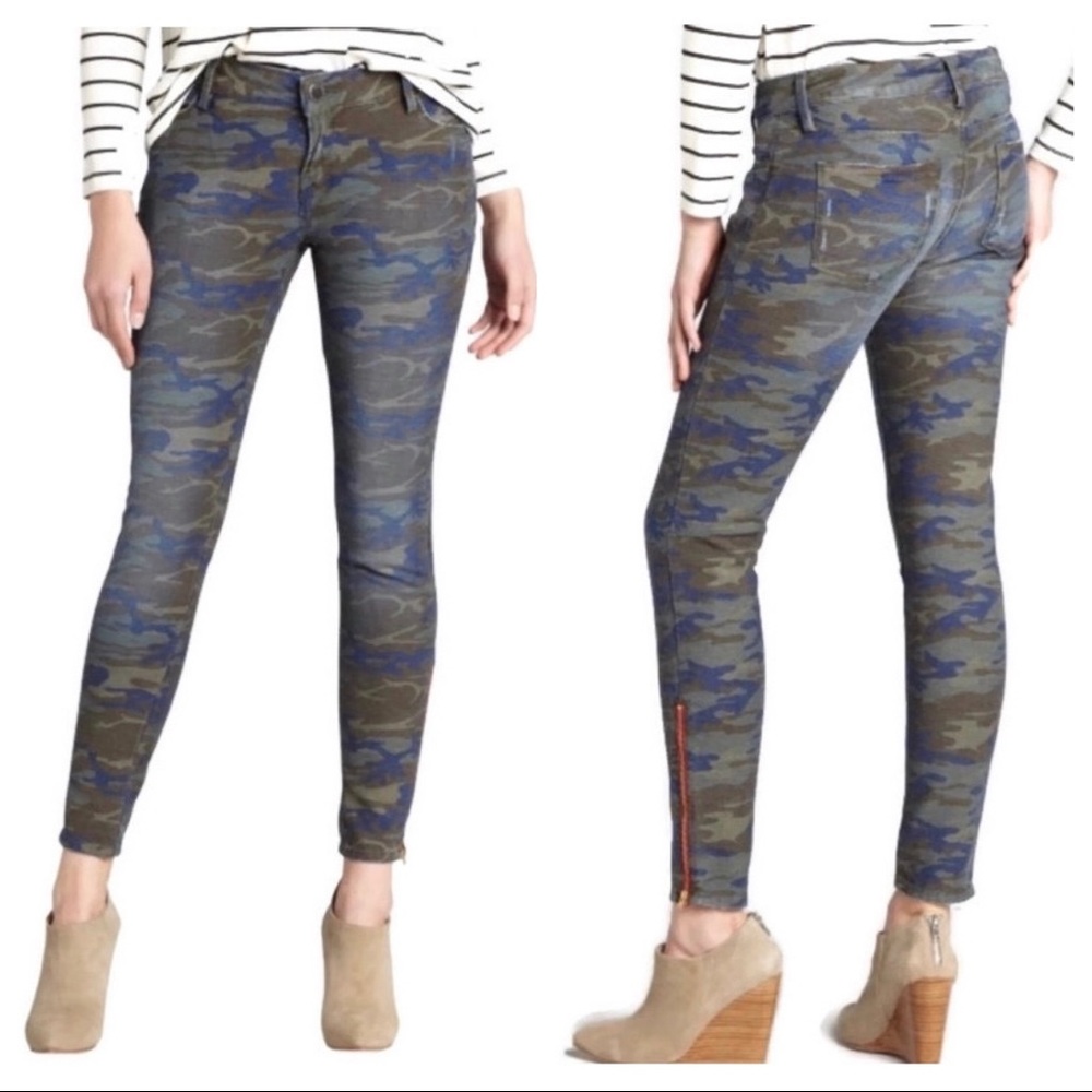 Etienne Marcel Camo Skinny Side Zip Jeans Size 26